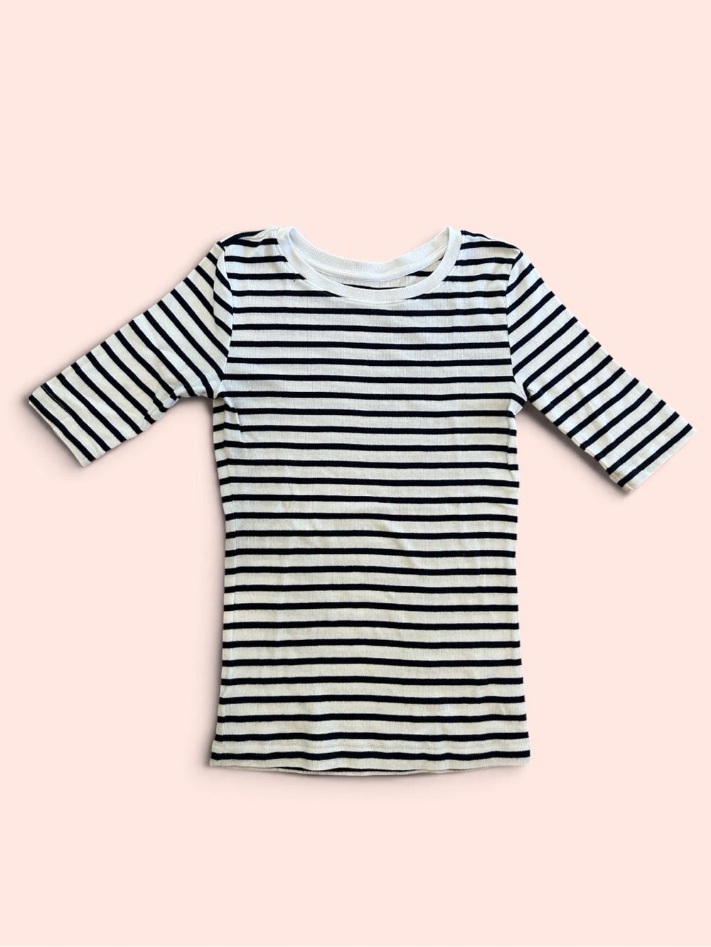 LOFT Women’s Striped Tee - White and Navy